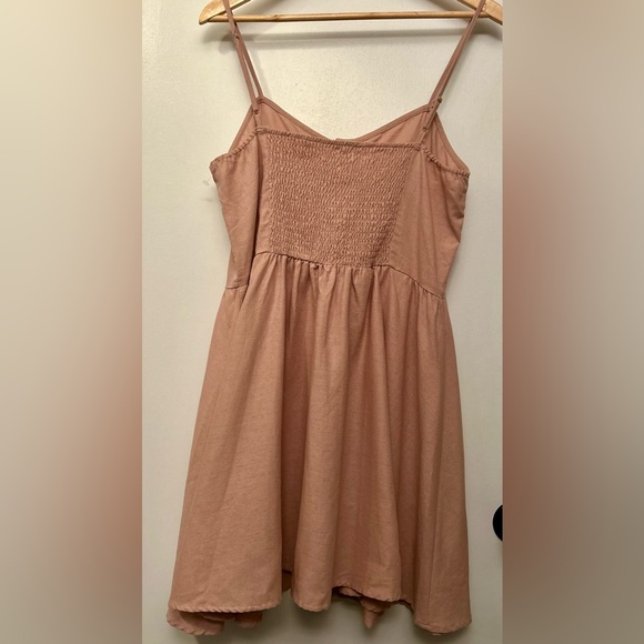 NWT APRICOT Linen Spaghetti Strap Dress Dusty Rose - Picture 2 of 8